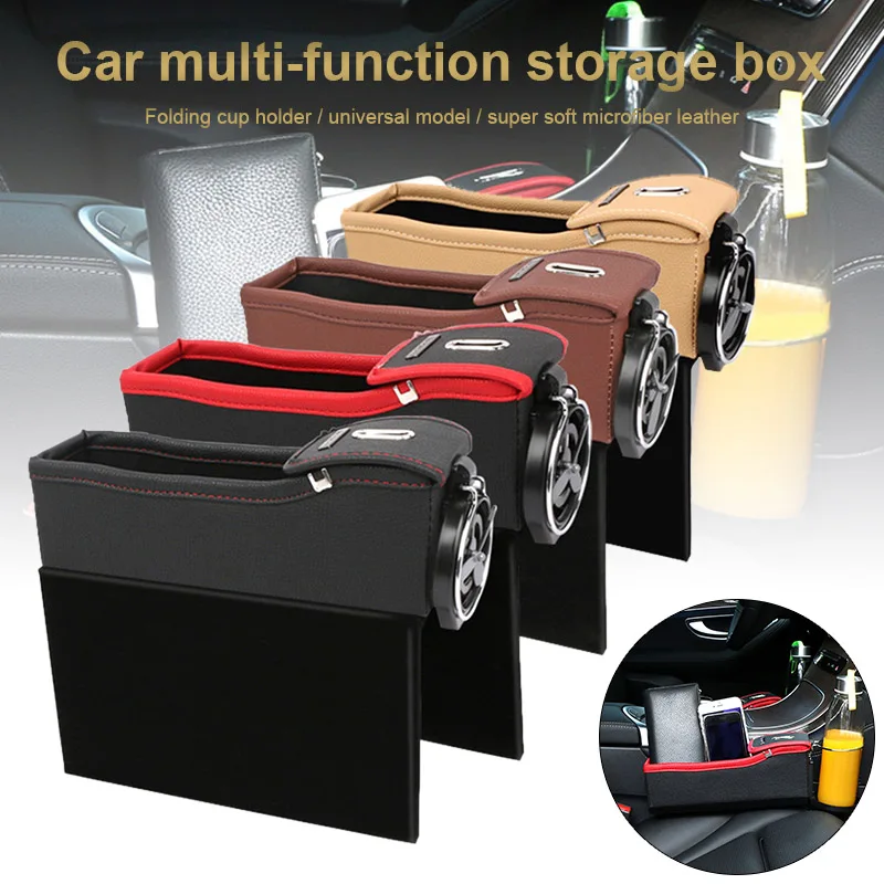 

2018 Car Seat Pocket Multifunctional Box Organizer Leak-Proof Storage Bag with Drinks Holder CSL88