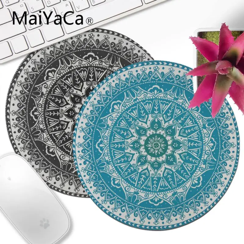 

MaiYaCa Simple Design Mandala DIY Design Pattern Game Round Mousepad Unique Desktop Pad Game gamer Mousepad desk mat
