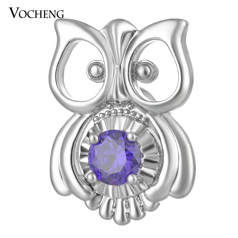 

10PCS/Lot CZ Stone Snap Charms Vocheng Interchangeable Jewelry Owl Brass Material Luxury 18mm 2 Colors Vn-1800*10