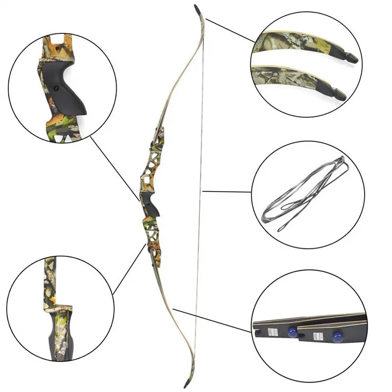 1pc 64 Inch Archery Recurve Bow F166 ILF Takedown Bow 30-60Lbs Shooting Hunting Outdoor Sports Accessory