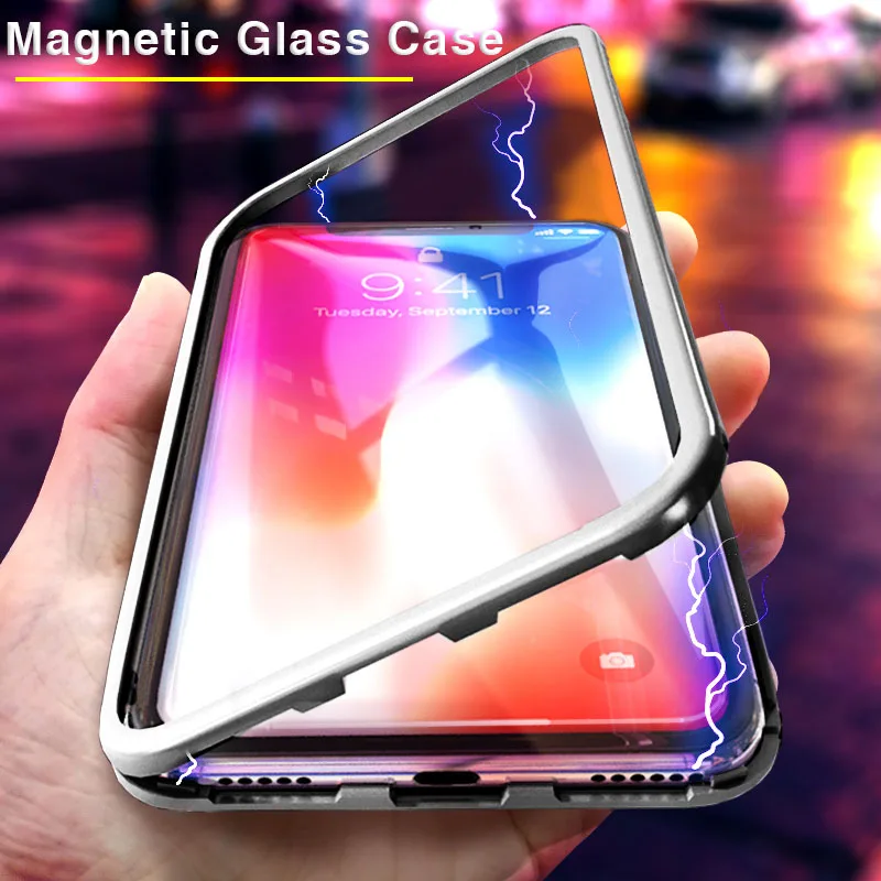 

Case For Iphone X Xs Max Xr 8 7 6 6s S6 Plus Cover On For Apple I Phone 8plus 7plus 6plus Coque Flip Magnetic Glass Cases Fundas