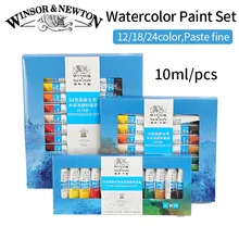 Хорошее Winsor & Newton 12/18/24 Цвета акварельной живописи Высокое качество Прозрачный акварель пигмента для художника школьников Acuarelas