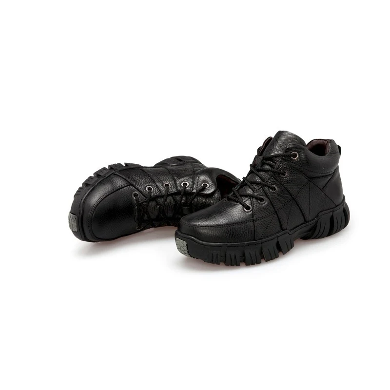 Para Casuais De Trabalho Brown parte Alto Segurança Do Sapatos Femininos Plana Superior Couro Tornozelo Dos black Homens Calçados 0CYZxq