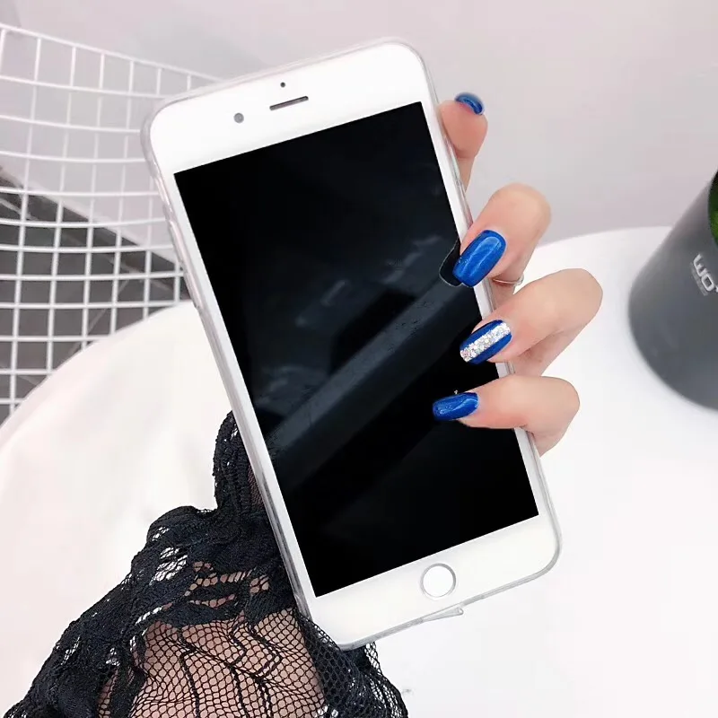 White Black Marble Paint Pattern Cover TPU Bling Glitter Shell Shining Soft Couple Cute Phone Case for iPhone6 6S 7 7S 8 X plus