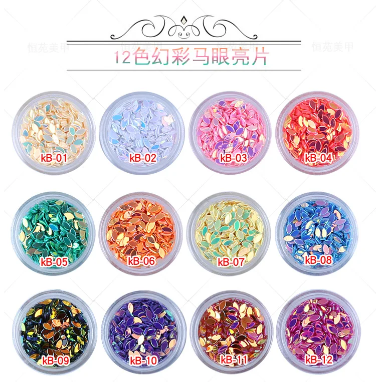 

1 box Nail powder flash leaf shape Paillette laser powder Glitter house eye sequins powder nail ornaments Nail Art decoration