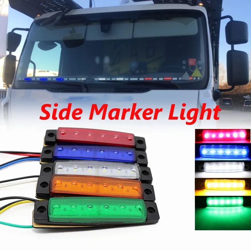

12/24V 6 SMD LED Truck Trailer Pickup Side Marker Indicator Light Truck Lorry Bus Clearance Side Marker Rear Warning Tail Light