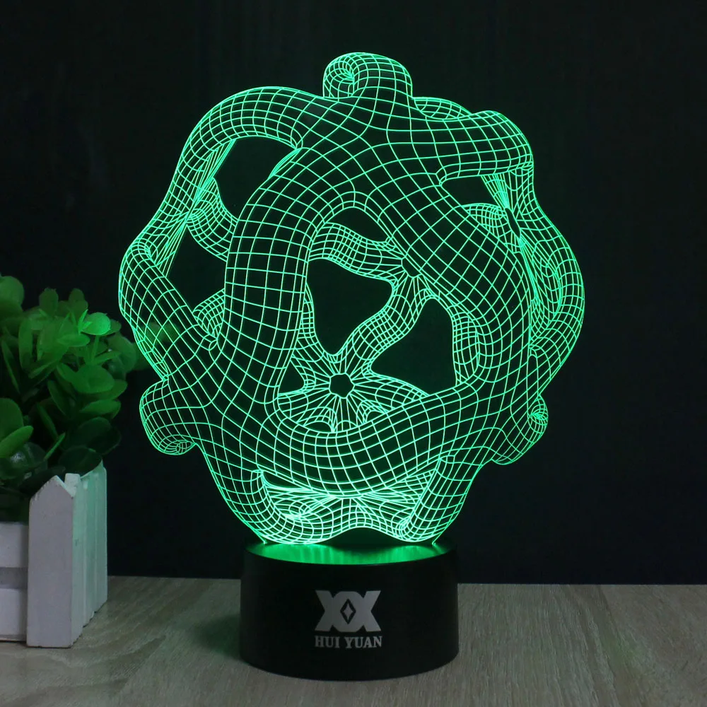 Абстрактная круговая 3D лампа USB Новинка ночные светильники трехмерная кольцевая