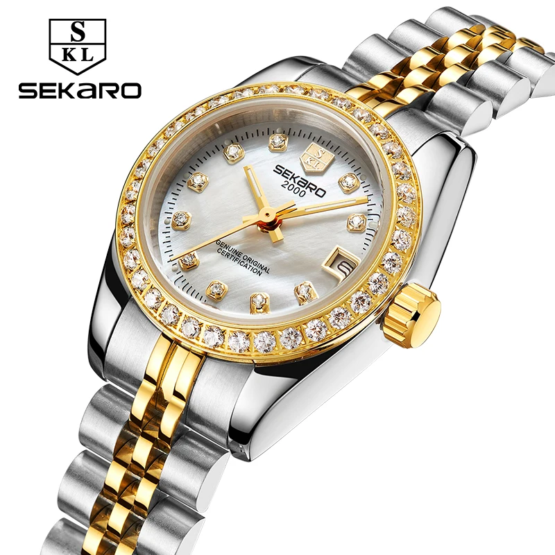 

Sekaro Diamond Watches Mechanical Lady Wrist Watch Women's Fashion Top Brand Luxury Automatic Stainless Steel Female Gold Clock