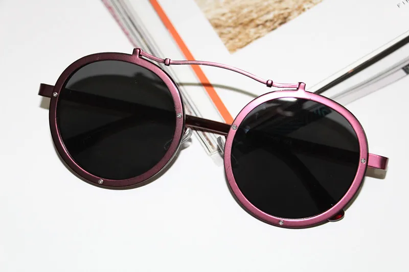 Sella/новые стильные детские уникальные круглые солнцезащитные очки, Детские крутые солнцезащитные очки в стиле панк с металлической оправой, детские летние очки UV400