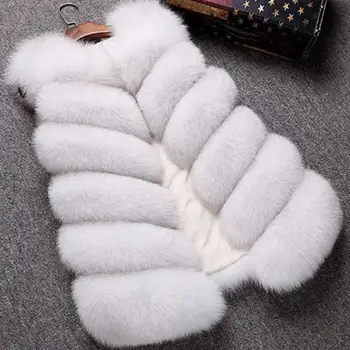 

plus size 4XL Winter Warm Vest New Arrival Faux Fur Coat Fox Fur Long Vest
