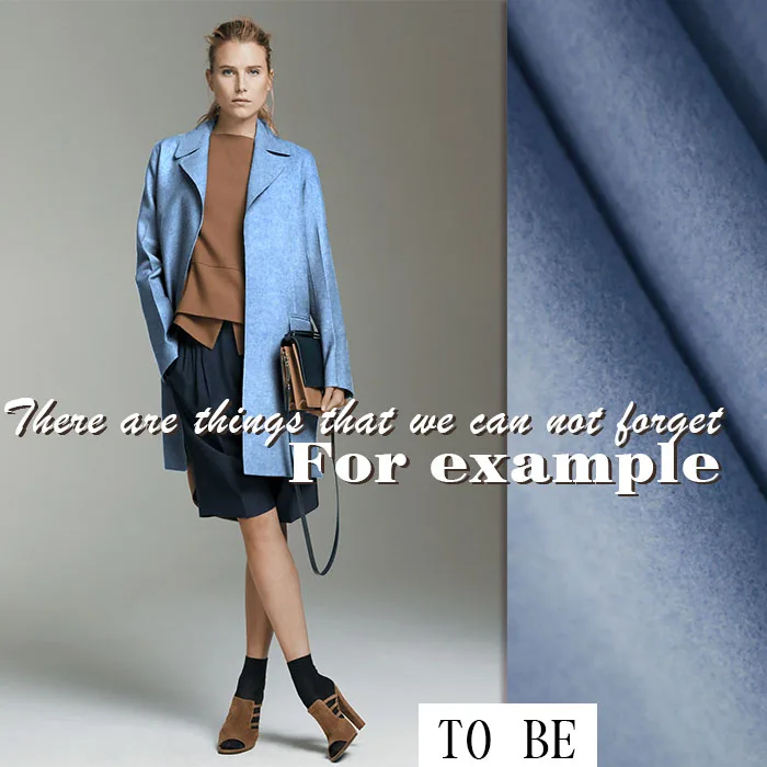 

free delivery! Light blue woolen material of high-grade wool fabric windbreaker jacket skirt dress fabric wholesale wool cloth