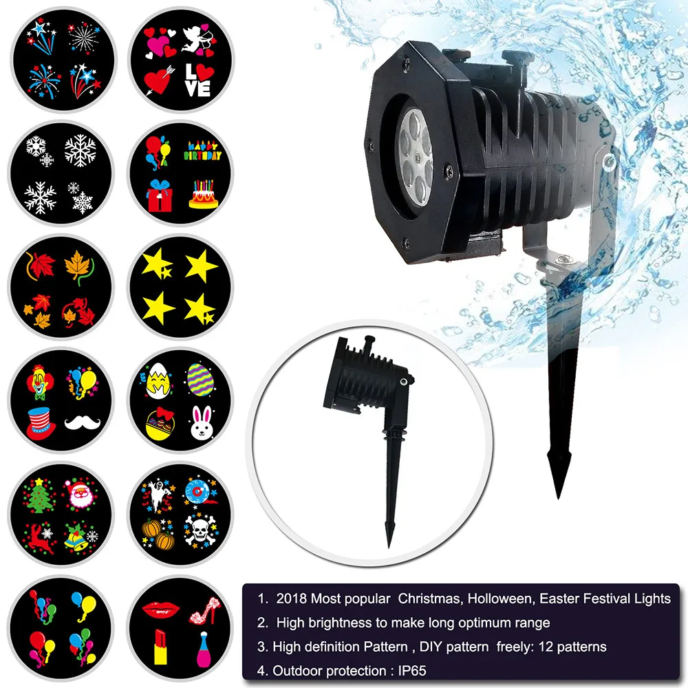 

Outdoor Projector Snowflake Christmas Halloween Projection Stage Light Night Light Party Holiday proyector navidad solar led