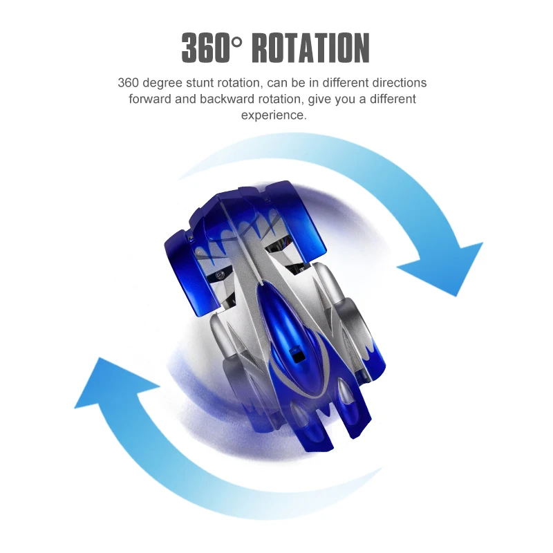 Мини радиоуправляемая машина для скалолазания на стену 360 Rotat с дистанционным управлением, трюковая машина, электрические игрушки, радиоуправляемая светодиодная Автомобильная антигравитационная машина, настенный гонщик
