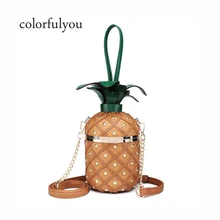 Форма ананаса сумочка из искусственной кожи сумка для Для женщин Прекрасный переноска для фруктовая сумка с цепочкой Для женщин клатч вечерние сумки кошелек