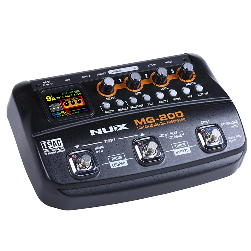 NUX MG-200 Multi Effect Guitar Pedal Processor 55 Models 70Seconds Recording Guitar Looper Drum Machine Synthesizer (EU Plug) NUX MG-200 Multi Effect Guitar Pedal Processor 55 Models 70Seconds Recording Guitar Looper Drum Machine Synthesizer (EU Plug)