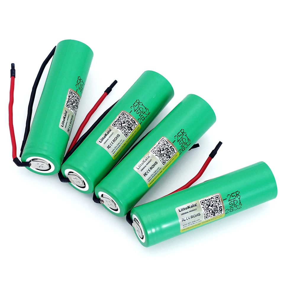 4 шт./лот LiitoKala новая 18650 2500 мАч перезаряжаемая батарея 3 6 В INR18650-25R 20A разряд +