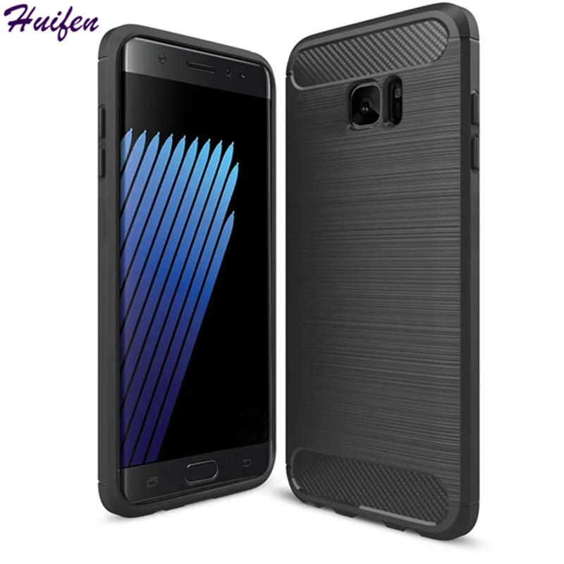 

New Carbon Fiber Brushed Silicon Cover Note8 For Samsung Galaxy Note7 Case For Galaxy Note 8 7 9 Note FE / Note Fan Edition (L92