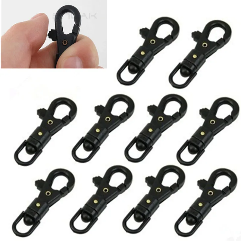 

10pcs Outdoor Survival Plactic Carabiner Mini Rotatable Buckle Hooks Hang Quickdraw Tools EDC Multi Function Camping