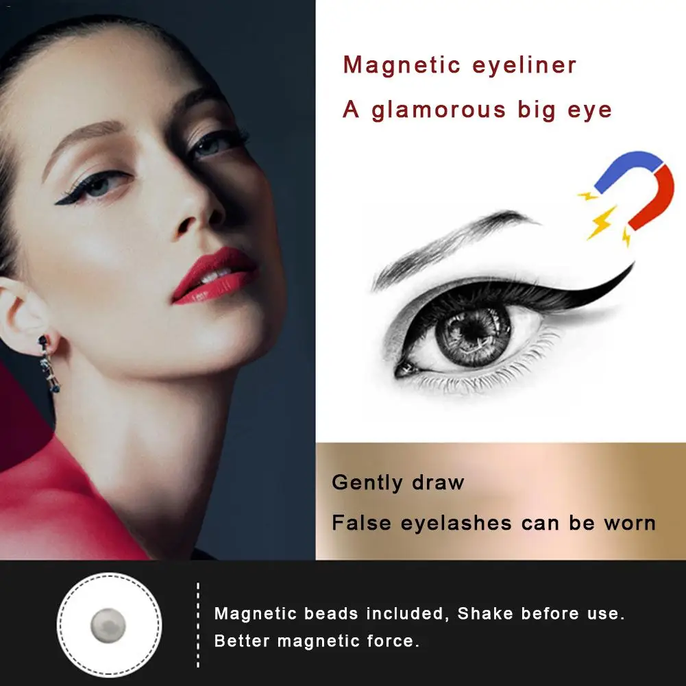 Magnetic Eyeliner Magnet False Eyelashes Set Waterproof Natural Long Lasting Liquid Eyeliner Kit