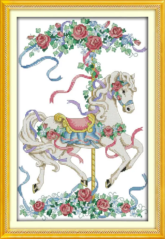 

Rose Trojan Printed on Canvas DMC Counted Chinese Cross Stitch Kits printed Cross-stitch set Embroidery Needlework
