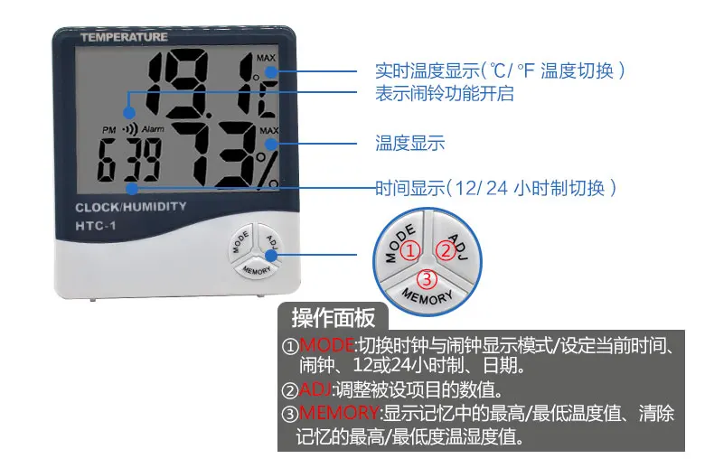 Фермы термометр домашняя влажность будильник Высокая точность Таблица температуры гигрометр