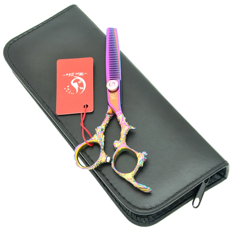 Meisha 6 дюймов радужные Парикмахерские ножницы для резки, филировочные ножницы, набор с ручкой дракона, парикмахерские ножницы для стрижки волос HA0265
