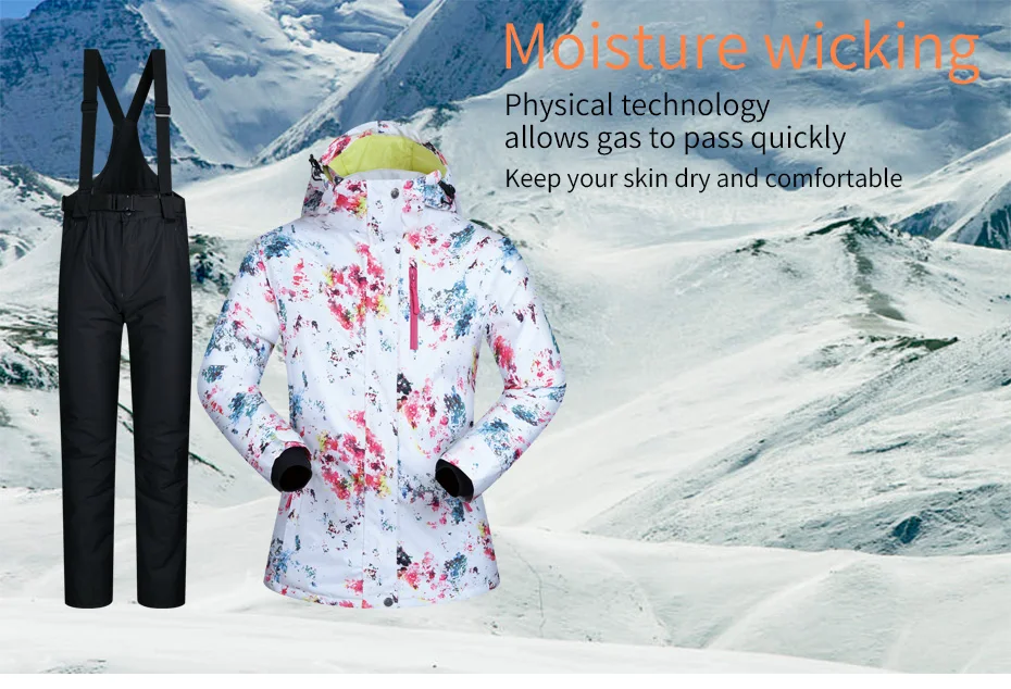 Новинка, высокое качество, женские костюмы для сноубординга, ветронепроницаемые, водонепроницаемые, теплые, дышащие, зимние лыжные куртки и штаны для катания на лыжах