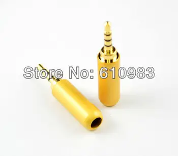 

5pcs/lot DIY audio connector 2.5mm 4 tracks stereo plug audio 4 pole male solder connector for 4mm cable