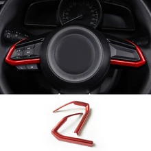 For Mazda CX-8 CX-9 Accessories 2017 2018 2019 ABS Plastic Steering Wheel Cover Trim Lamp Frame Car Styling 2pcs