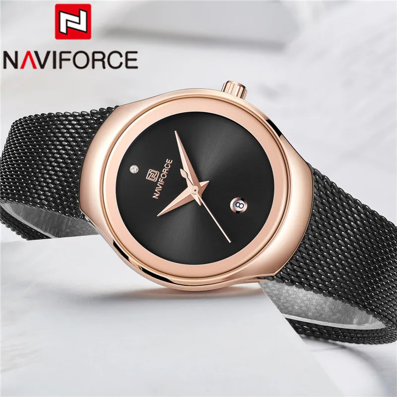 NAVIFORCE, женские часы, модные, бизнес, кварцевые часы, для девушек, Лидирующий бренд, Роскошные, женские наручные часы, для девушек, часы, Relogio Feminino 5004