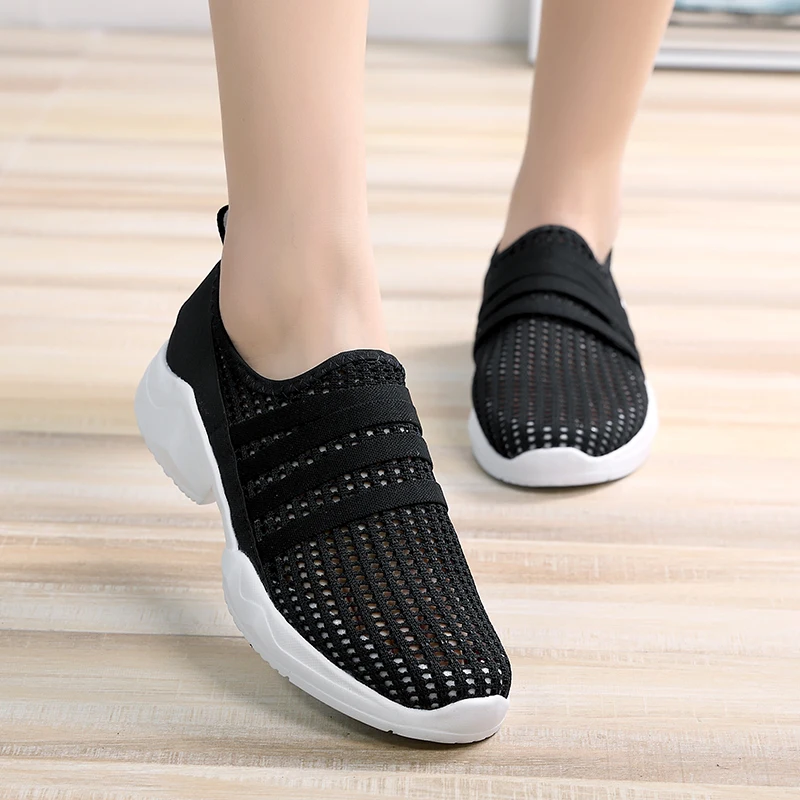 Women's Flats Casual Shoes Summer Breathable Mesh Sneakers Walking Shoes Fashion Female Leisure Loafers Slip On Women Tenis