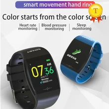 Красивые большие Экран IP67 Водонепроницаемый смарт-браслет сердечный ритм Давление монитор смс напоминание пуш-ап спортивные умные часы