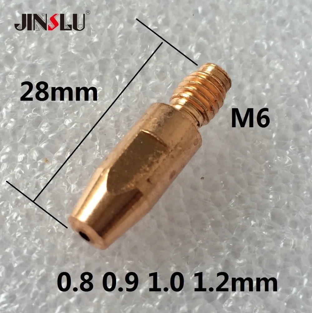 10 шт. M6x28mm 0,8 0,9 1,0 1,2 Contact наконечник E-Cu Cucrzr для МиГ пистолет сварочный аппарат