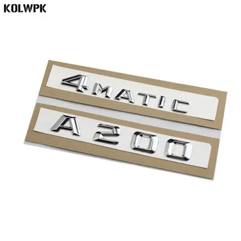 

2PCS High quality ABS silvery For Mercedes Benz A200 4Matic Letters Logo Car Tailgate Emblem Badge Nameplate Stickers