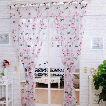 

Luxury Floral Tulle Window Sheer Voile Window Screening Tulle Noble Curtains For Living Room The Bedroom Kitchen Panel Blinds