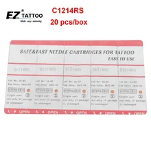 C1214RS EZ Branco Agulhas Cartucho Agulhas de Tatuagem Rodada Shader #12 0.35mm longo Cone 3.5mm para Máquina De Sistema e Apertos 20 pcs/caixa