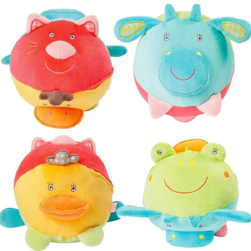 0-12 месяцев милые животные мяч игрушка с 4 разных лицо ребенка признать развивать Раннее Образование Музыкальные игрушки, детские