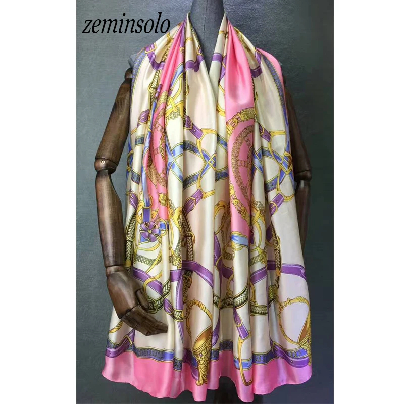 

2018 Luxury Brand New Summer Women's Scarf Silk Scarves Print Soft Shawls Pashmina Fashion Lady Foulard Femme Large Size Bandana