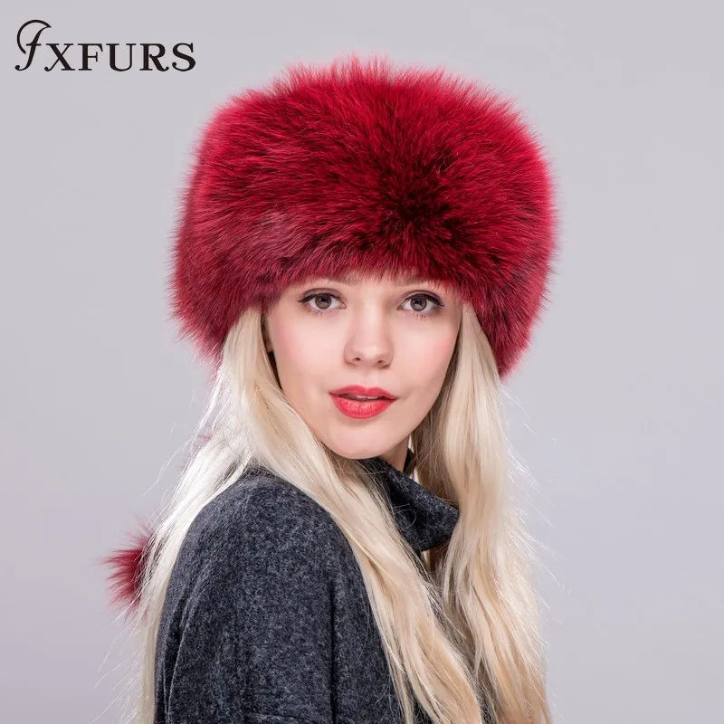 2020 FXFURS женская зимняя шапка из натуральной 100% натуральный мех лисы принцессы