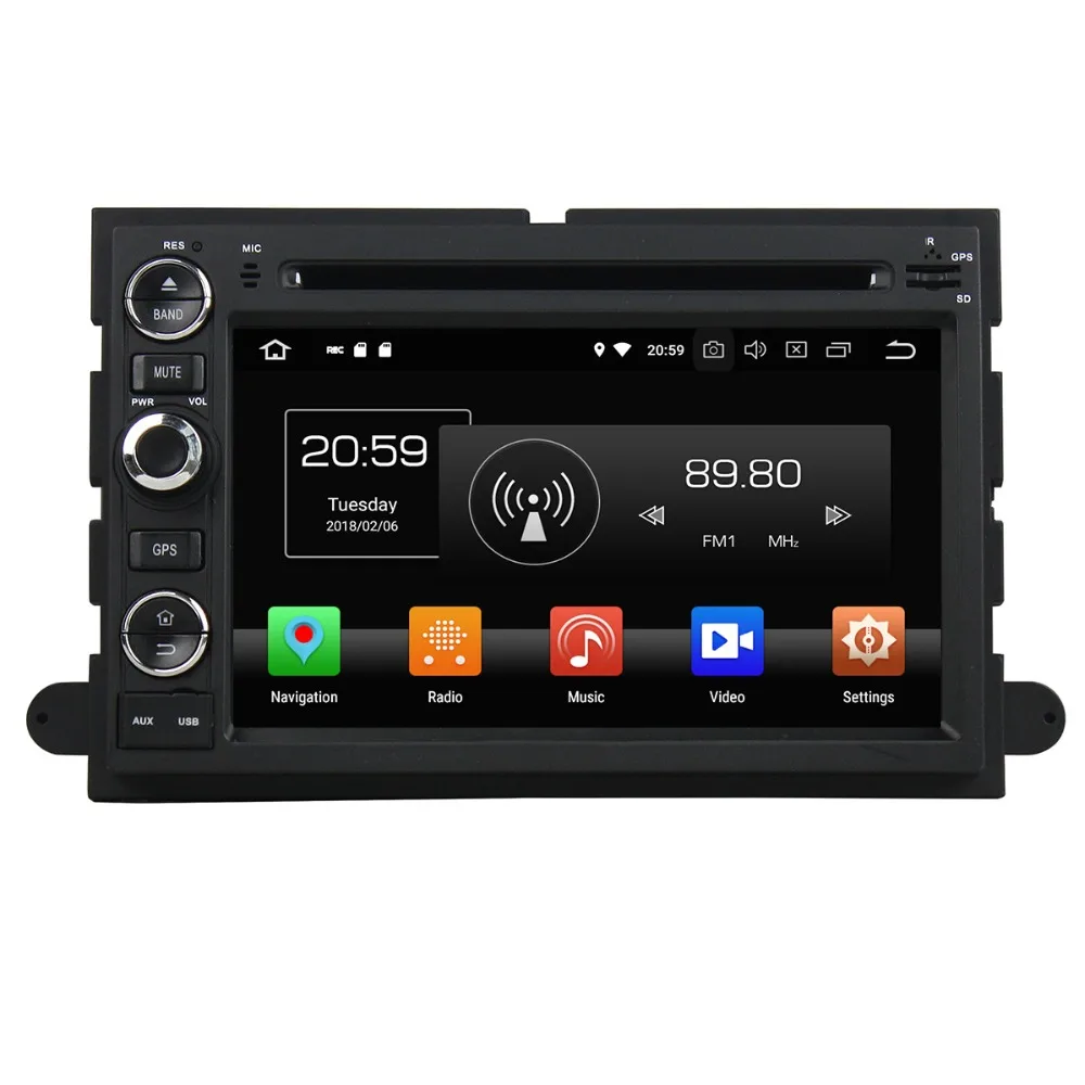 Discount Android 8.0 7.1 Car DVD Player Auto GPS Navigation Radio Player for Ford F150 Expedition Explorer Fusion 2006 2007 2008 2009 IPS 8