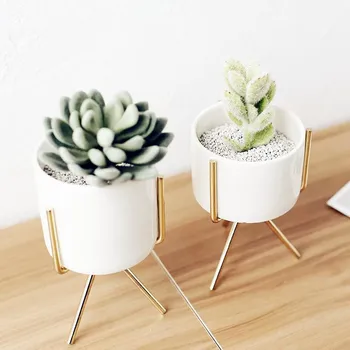 

2019 New Wrought Iron Flower Pot Holder Simple Home Life Metal Fleshy Flower Pot Hydroponic Flower Pot Green Flower Plant