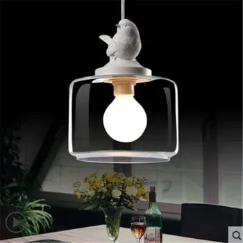 

Nordic Restaurant Bar creative children's room balcony porch stairs single head glass bird Chandelier