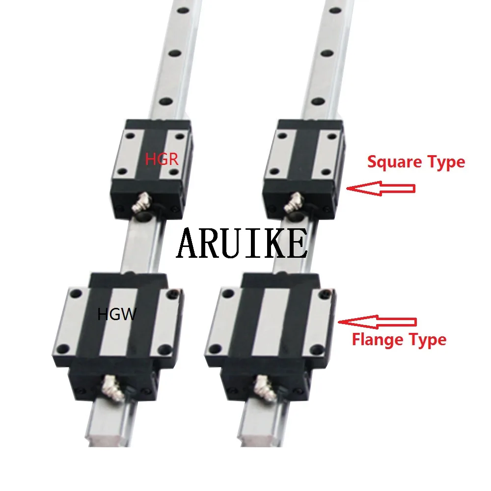 1 шт. HGH15CA HGH20CA HGH25CA HGW15CC HGW20CC HGW25CC для HGR15 HGR20 HGR25 линейной направляющей 100 мм до 600 мм Длина изготовления на заказ