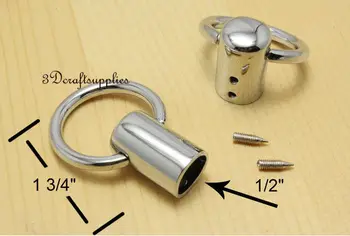 

rope Barrier end stopper Cord end caps 12 mm 1/2 inch silver 8 pieces E29