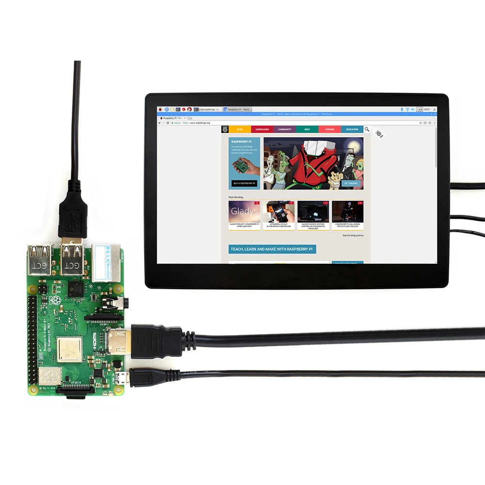  Waveshare 11.6inchIPS 1920x1080 Capacitive Touch ScreenToughened Glass CoverFor Raspberry PiBB Blac