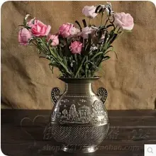 Континентальная, плоская жестяная тисненая производство Ретро ваза для домашнего декора HP004