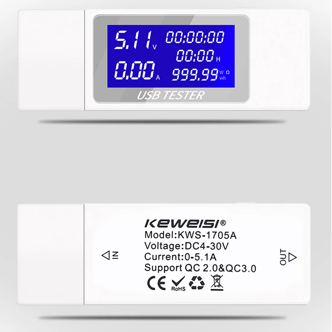 DC USB тестер тока 4-30 в 9 в 1 измеритель напряжения синхронизации Амперметр цифровой монитор отключение индикатор питания зарядное устройство