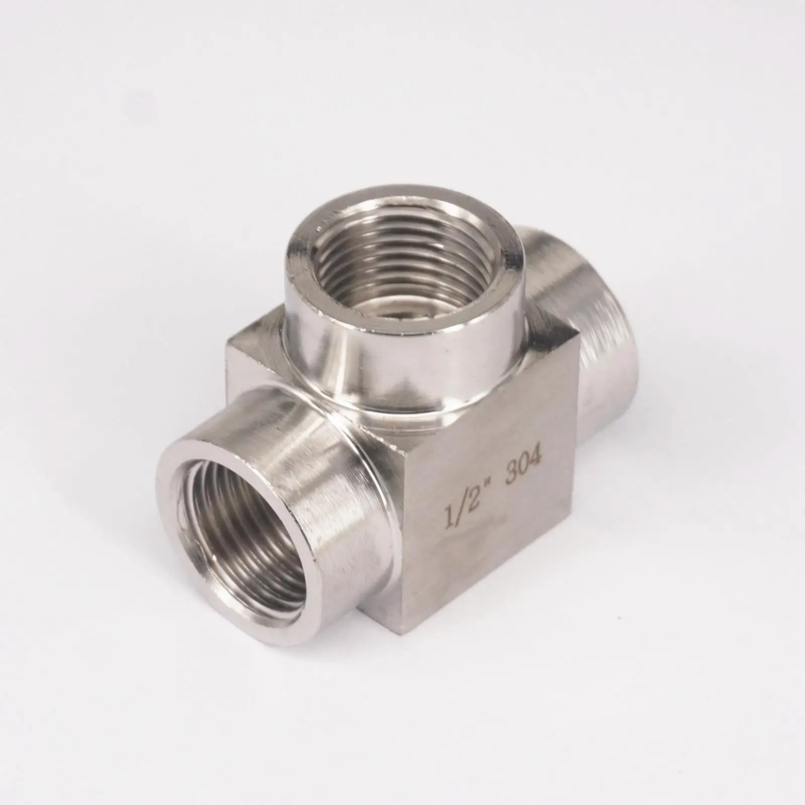 

1/2" BSP Female Threaded Tee 3 Way 304 Stainless Steel Pipe Fitting Connector Adapter Equal Max Pressure 2.5 Mpa