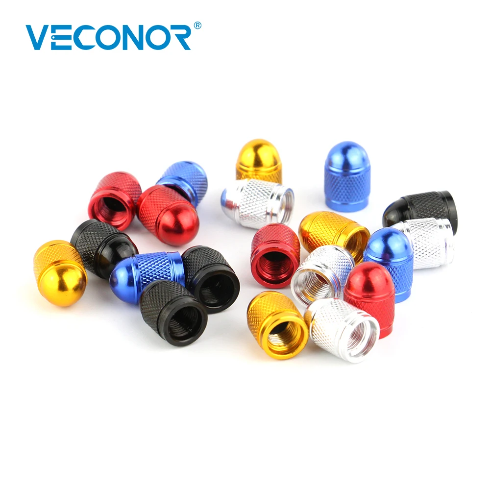 4PCS Universal Aluminum Bullet Style Automotive Tyre Caps Motorcycle