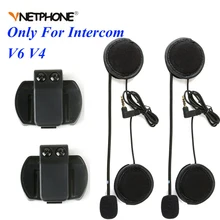 2 uds 3,5 MM EJEAS V6 V6 Pro accesorios auricular altavoz micrófono Clip para Vnetphone V4/V6 motocicleta casco Bluetooth intercomunicador(China)